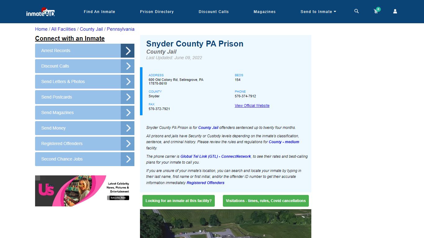 Snyder County PA Prison - Inmate Locator - Selinsgrove, PA